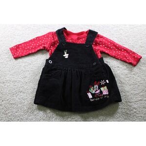 Disney Baby Minnie Mouse‎ Dress Girls 3-6 Months Black Corduroy Jumper Bodysuit